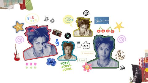 CORTIS Martin laptop and iPad wallpaper, cut out sticker collage