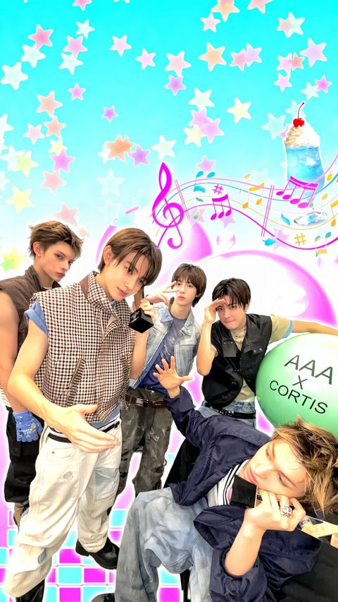 CORTIS phone wallpaper, AAA x CORTIS with all five members and stars